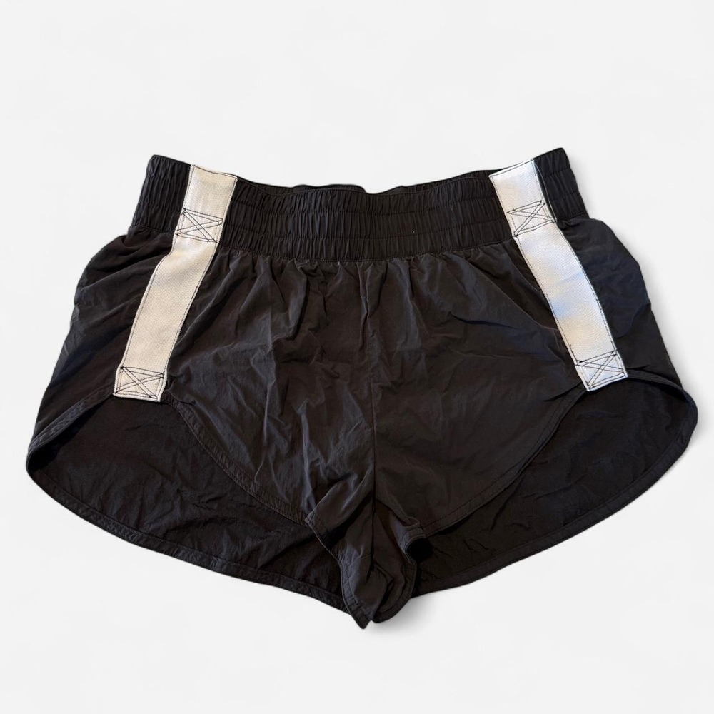 Free People Movement Trail Angel Running Shorts Black Grey Large